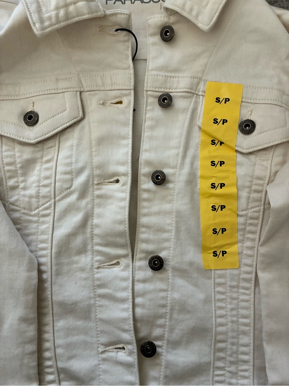 Cream white denim jacket - Picture 2 of 8